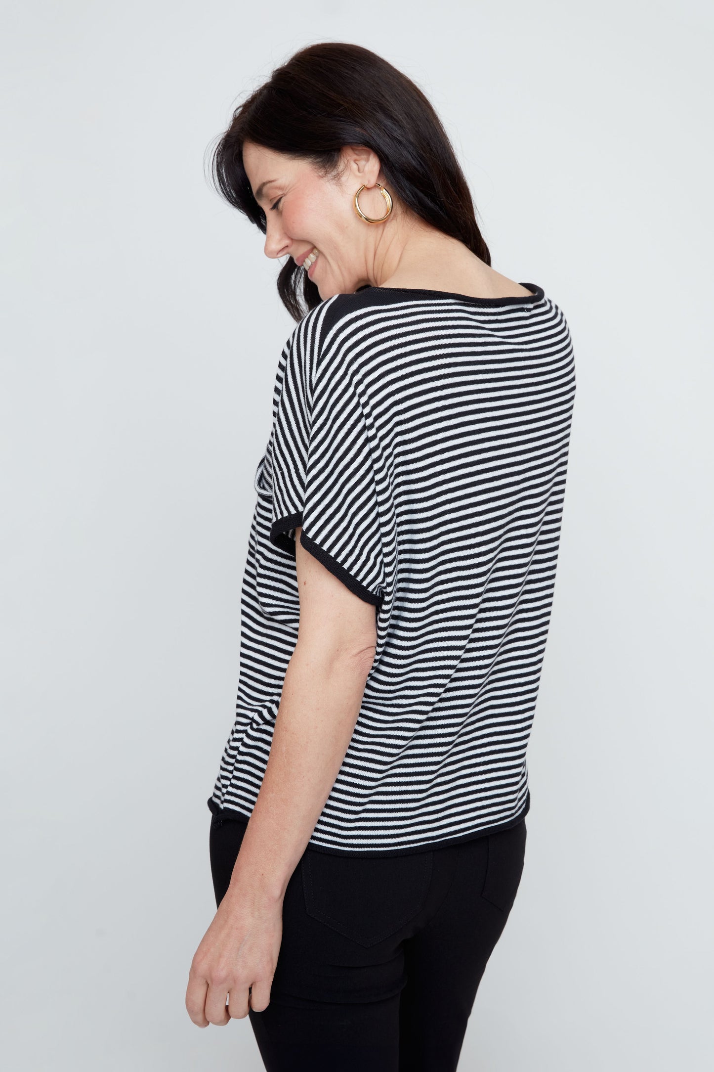 Stripe Pocket Sweater - Black Combo