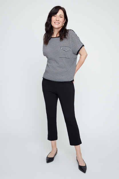 Stripe Pocket Sweater - Black Combo