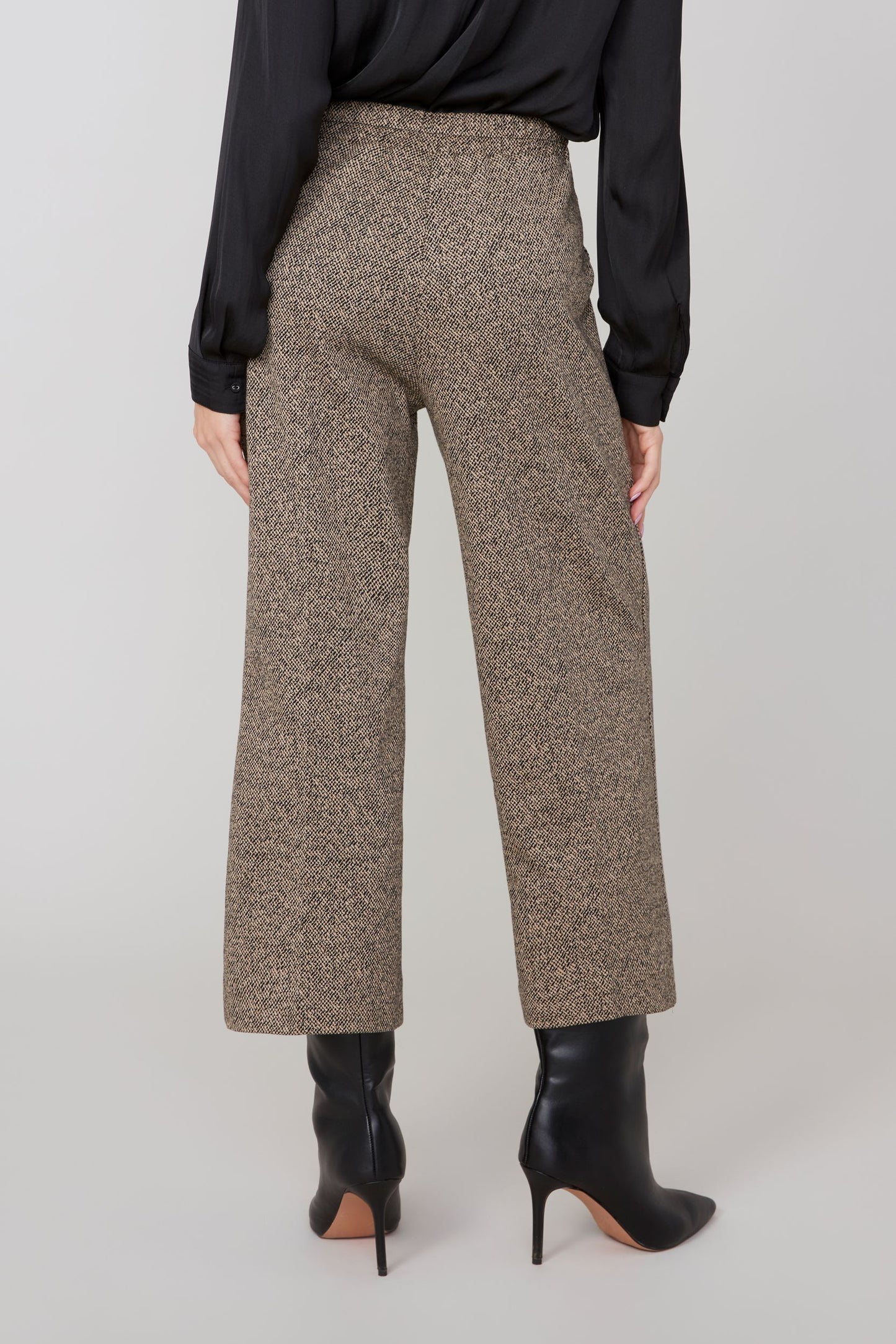 Birds-Eye Knit Pants - Tan Combo