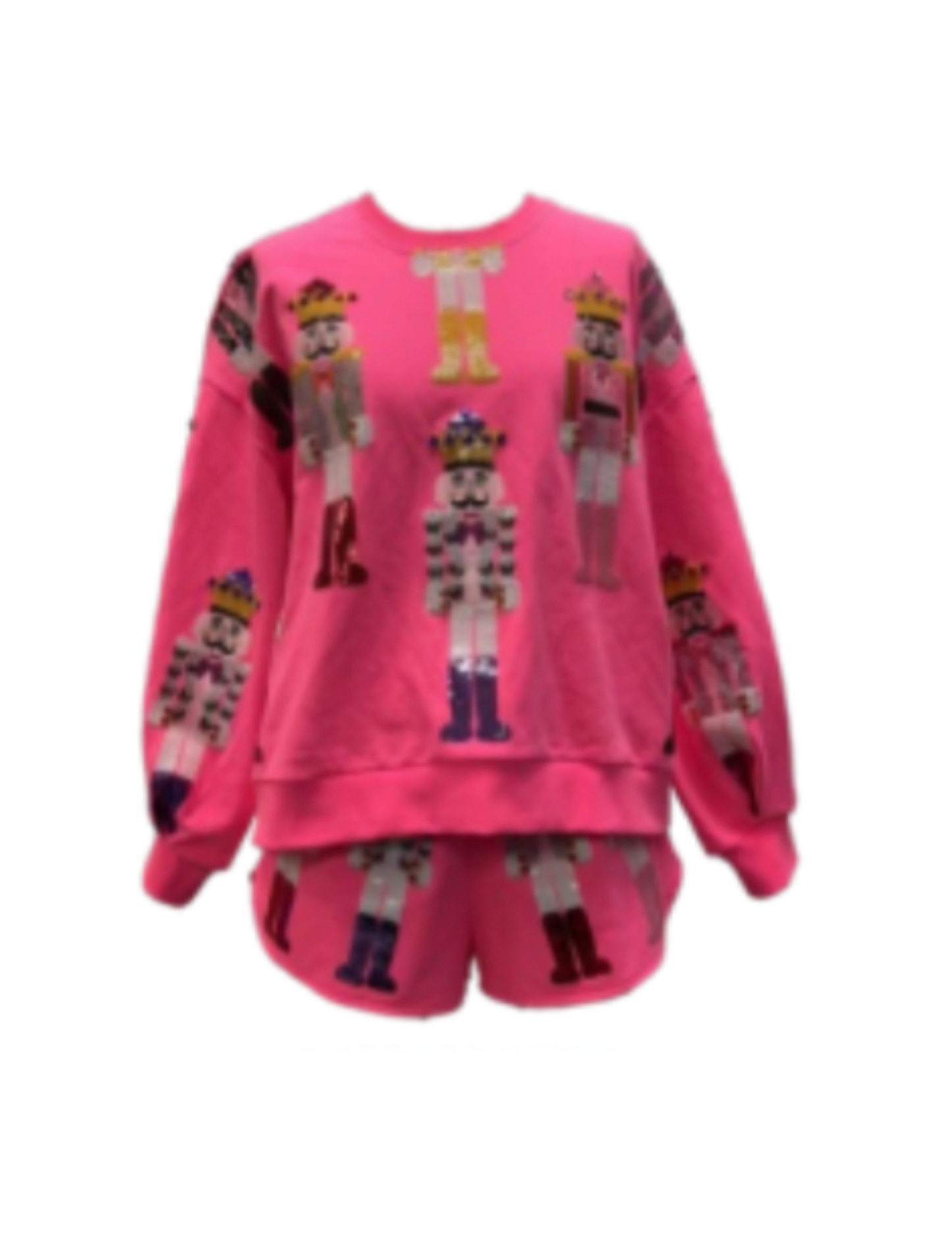 Queen of Sparkles Neon Pink Scatter Nutcracker Sweatshirt