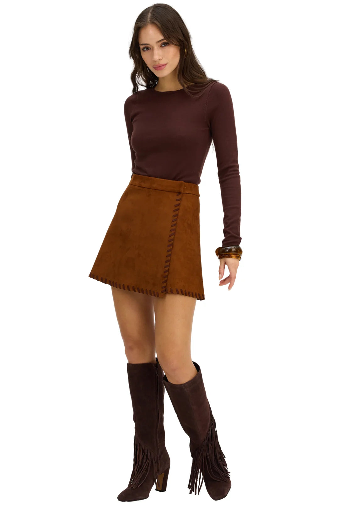 Whipstitch Ezra Skirt - Chestnut