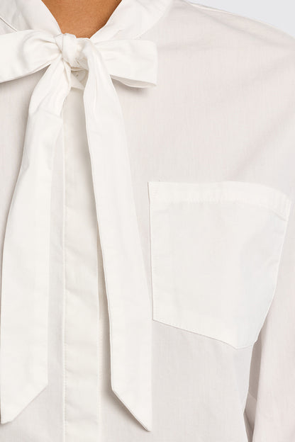 Charlotte Bow Blouse Top - White