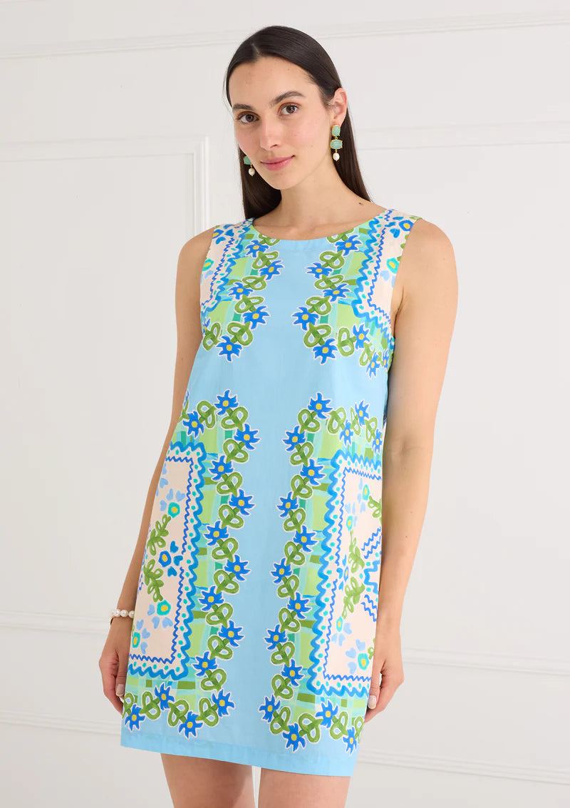 Rowan Dress - Blue Floral Folk
