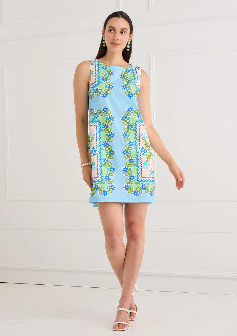 Rowan Dress - Blue Floral Folk
