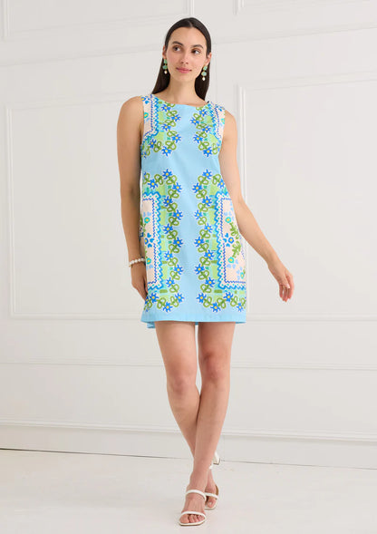 Rowan Dress - Blue Floral Folk