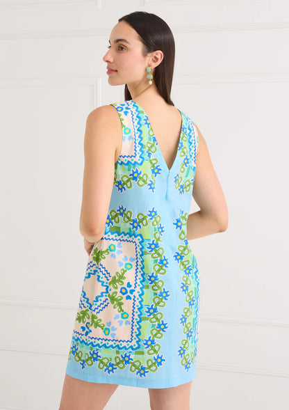 Rowan Dress - Blue Floral Folk