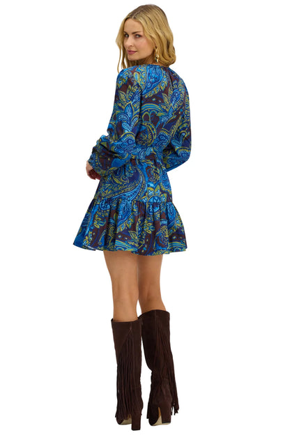 Ryan Dress - Blue Paisley Print