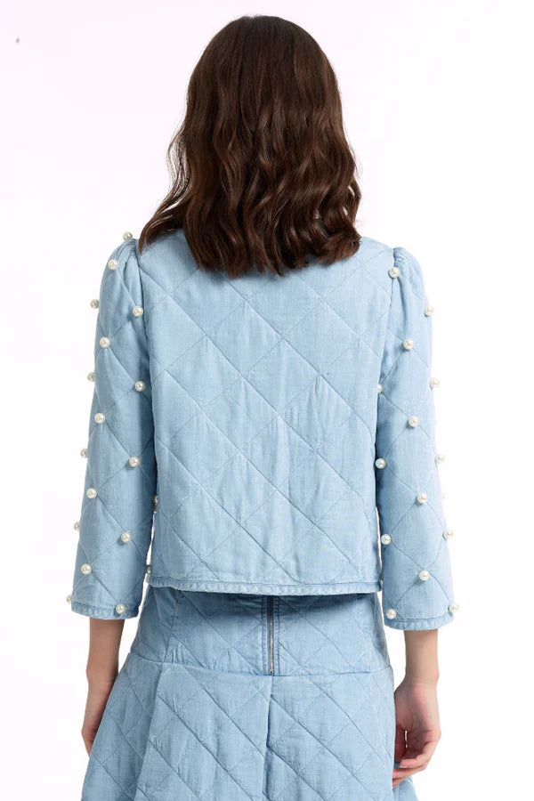 Pearl Embellished Quilted Jacket