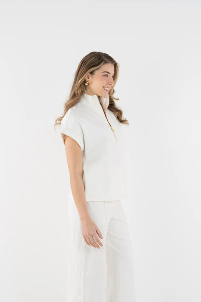 Poppy Pullover Top - Gardenia Denim