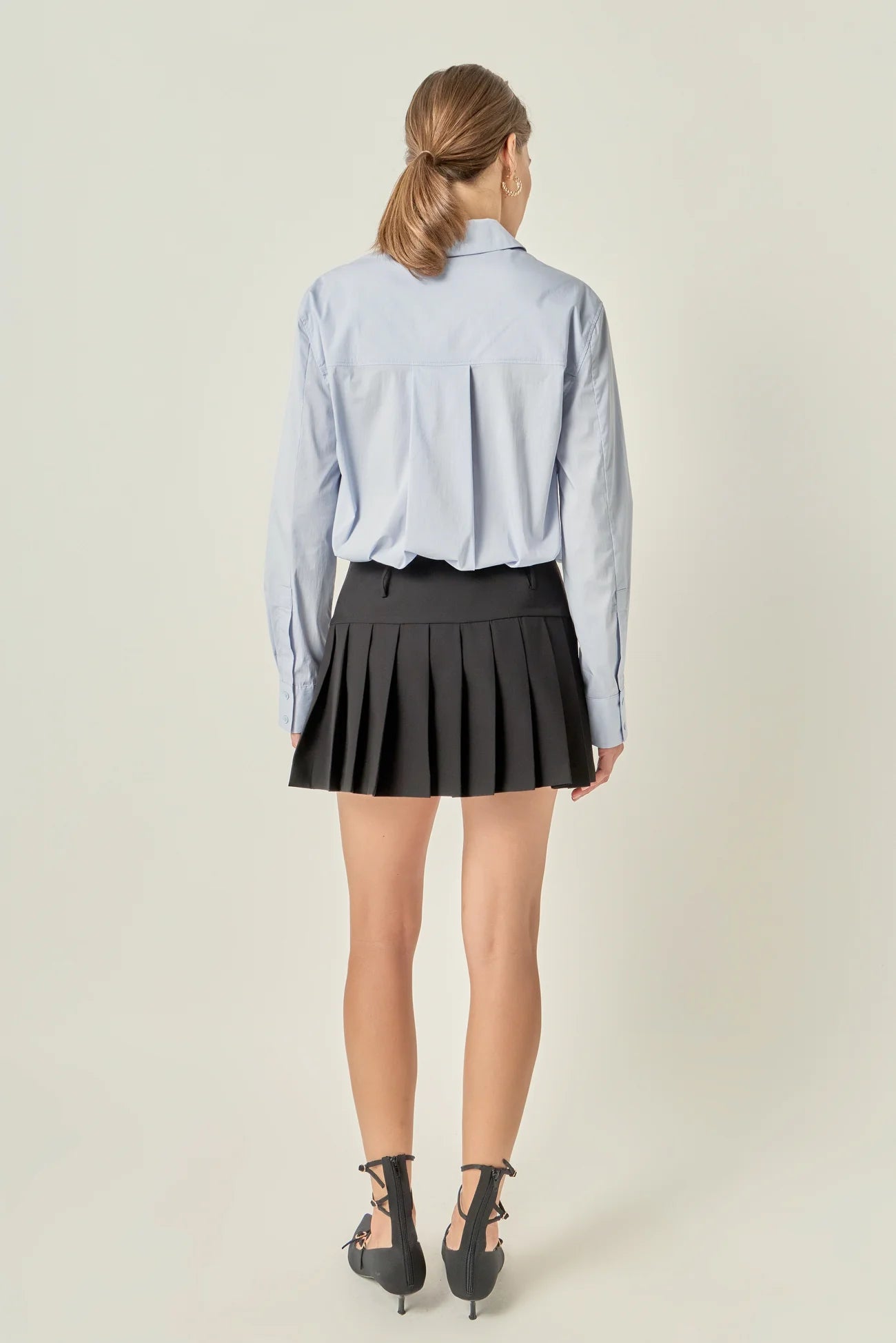 Oversized Button Down Shirt - Powder Blue