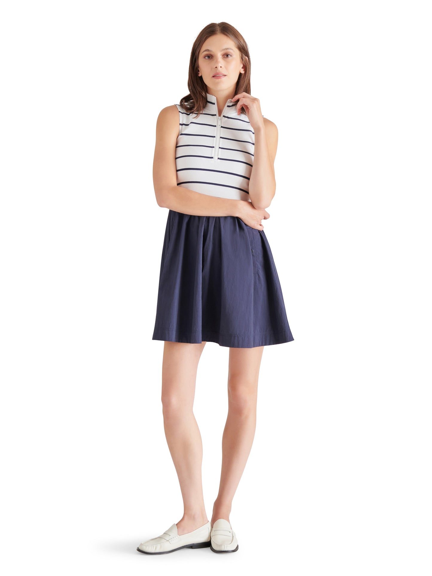 Lyon Dress - Navy Stripe