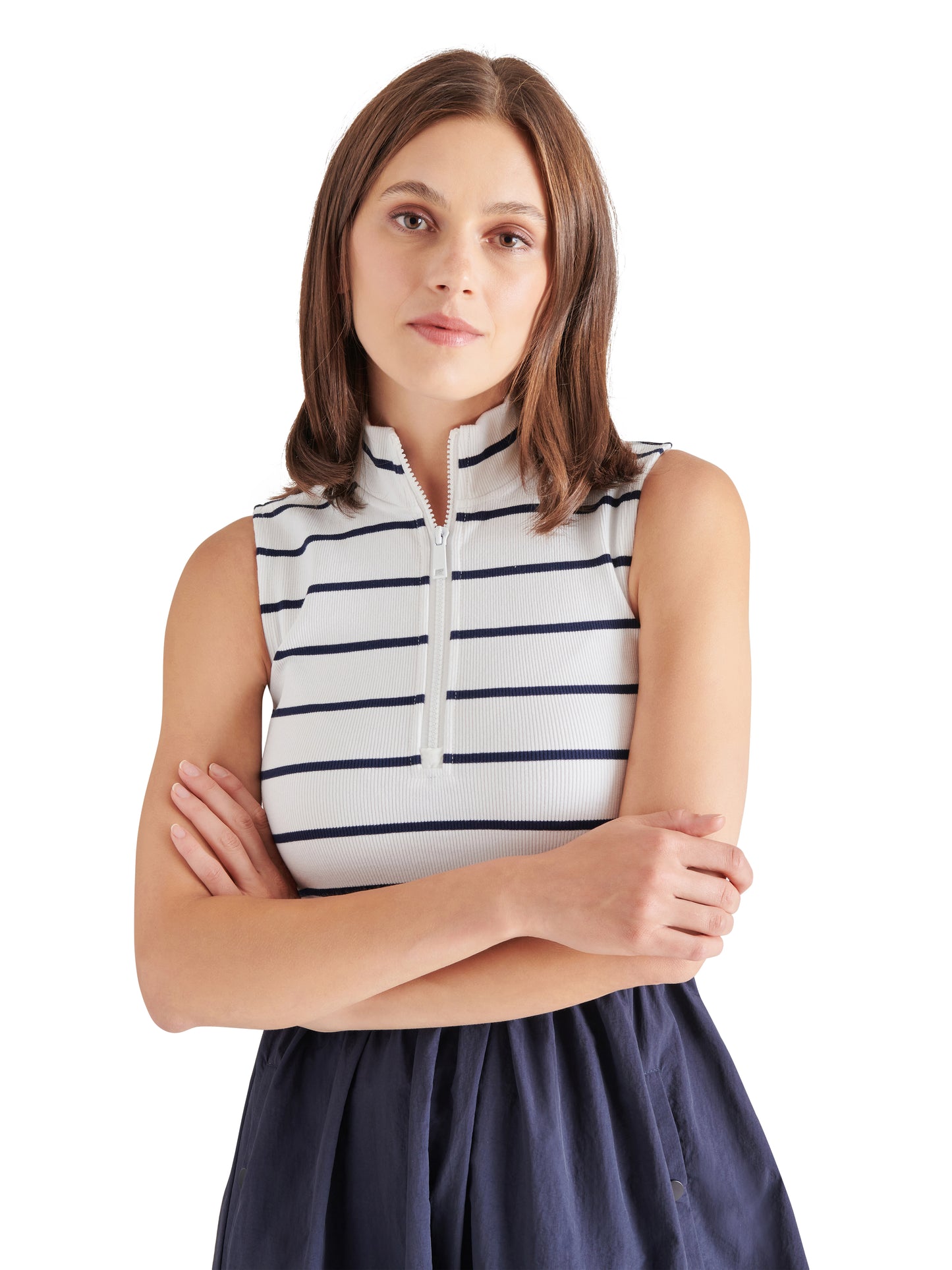 Lyon Dress - Navy Stripe