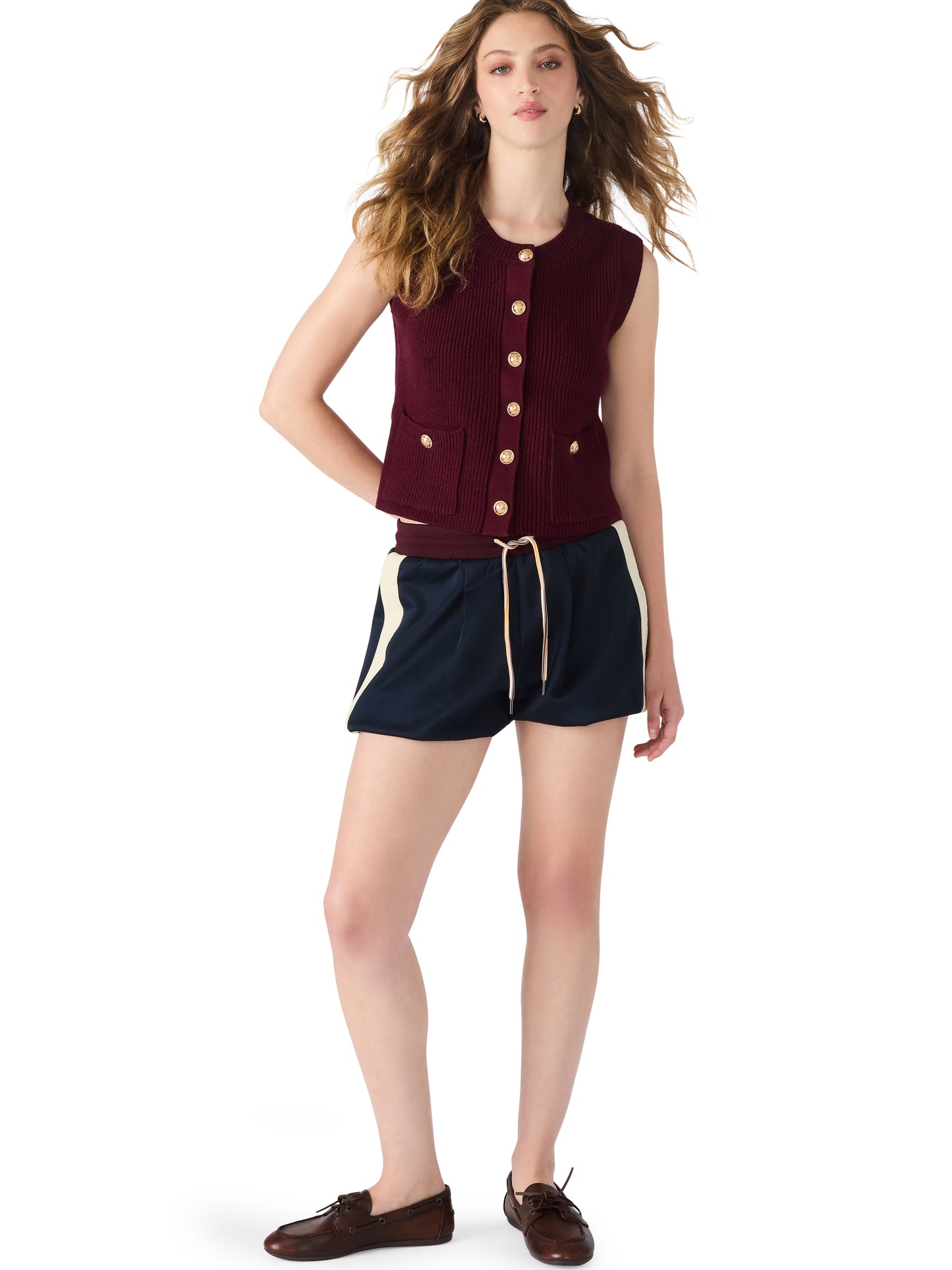 Aliya Sweater Vest - Wine