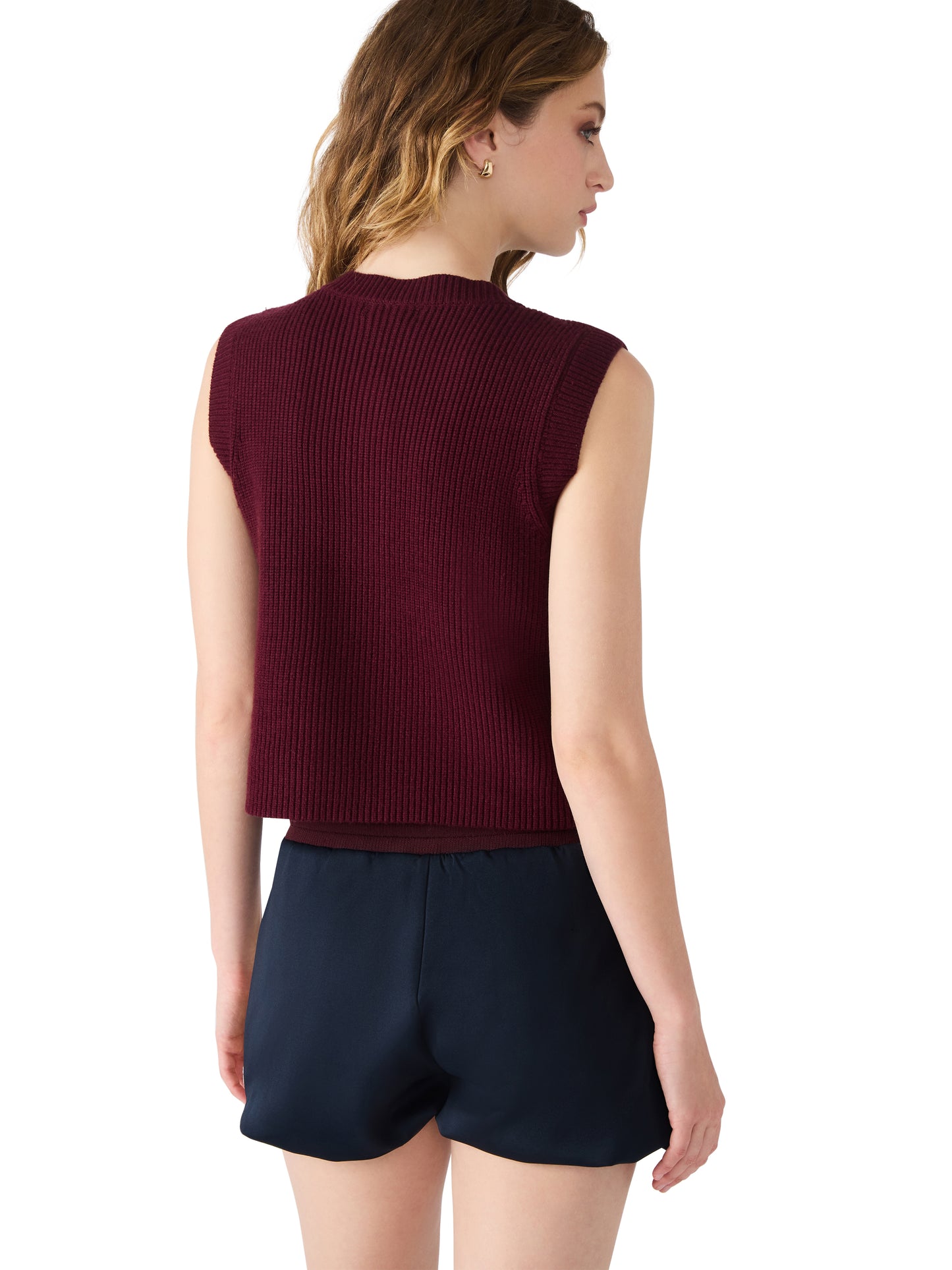 Aliya Sweater Vest - Wine