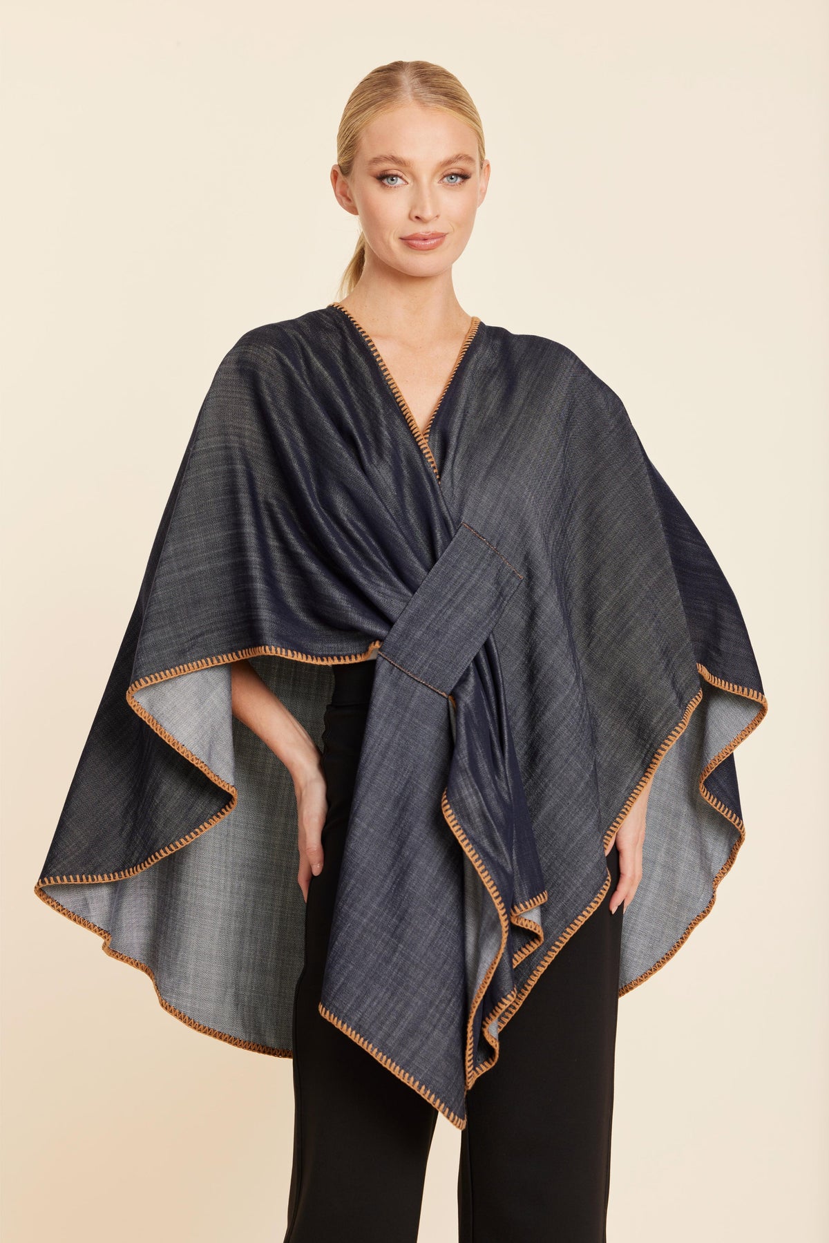 Whipstitch Wrap - Denim