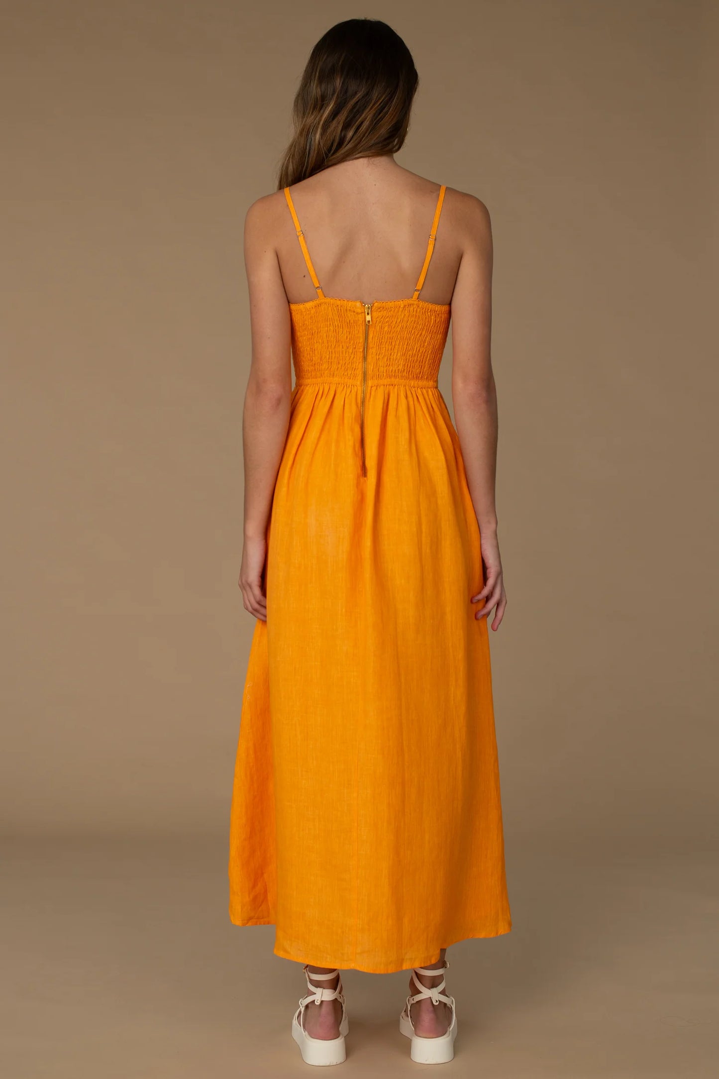 Elizabeth James The Label Abigail Dress - Apricot