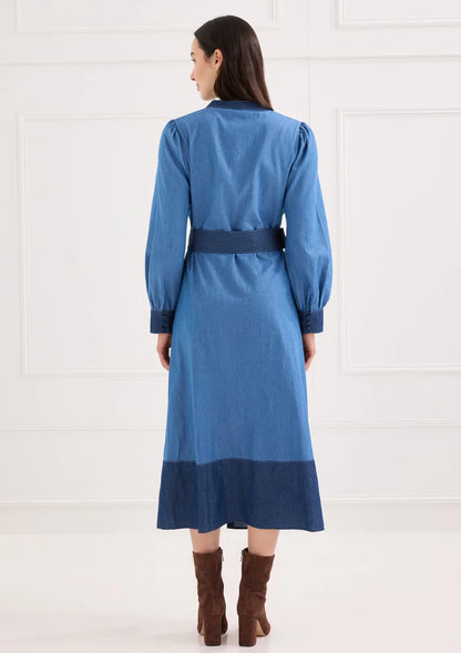 Suzie Dress - Denim Floral