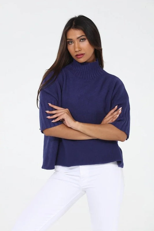 The Maple Turtleneck Sweater - Blue