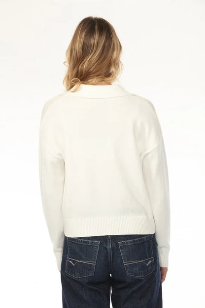 Bianca Collared Knit Sweater - Ivory