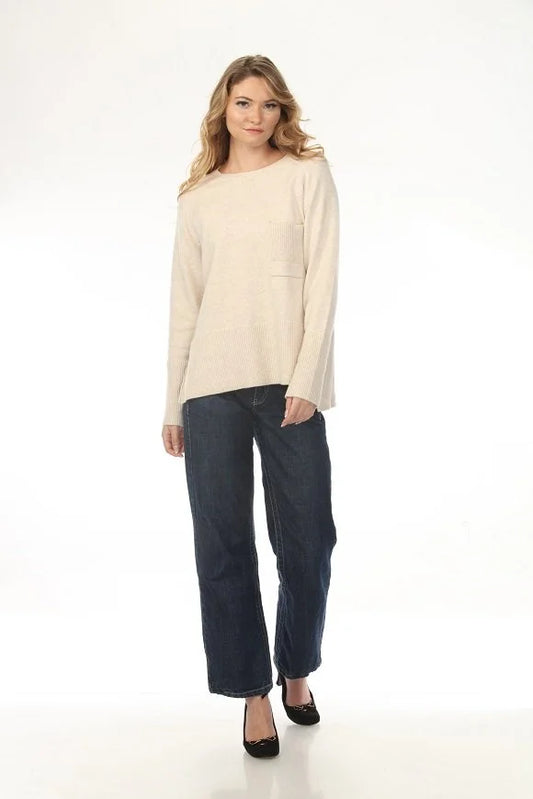 Nora Pocket Knit Sweater - Oatmeal