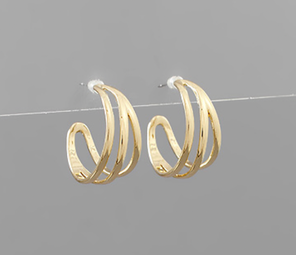 Brass 3 Row Hoops