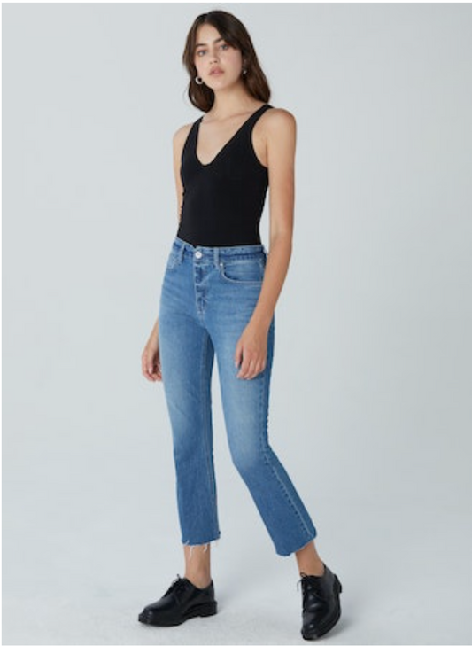 Unpublished MARLOW High-Rise Cropped Demi Flare Jean - Everlong