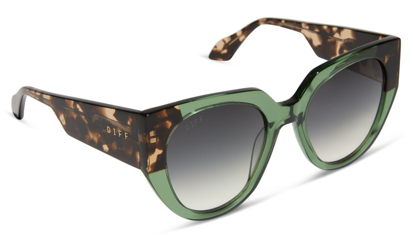 DIFF Eyewear - Ivy - Sage Crystal With Espresso Grey Gradient Polarized Sunglasses