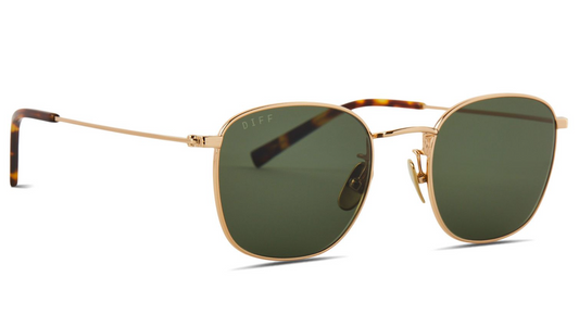 DIFF Eyewear - Axel - Gold G15 Polarized Sunglasses