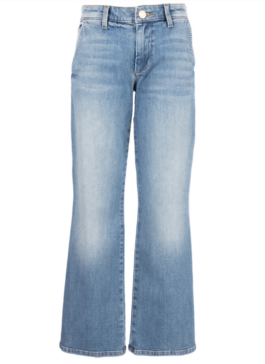 Kelsey Mid Rise Ankle Flare Slash Pocket Jean - Decreased