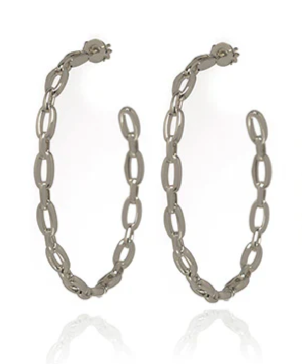 Stack Link Hoop - Silver