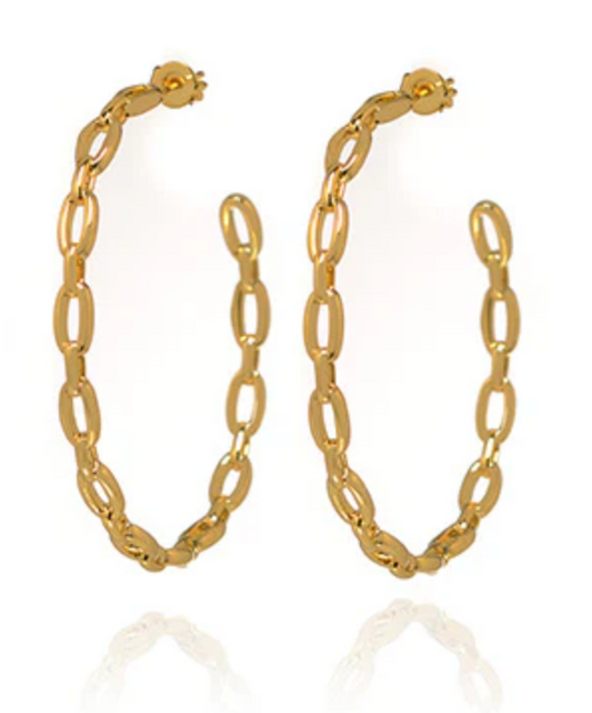 Stack Link Hoop - Gold