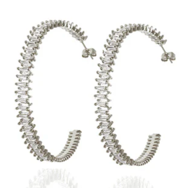 Ocean Drive Grande Hoop - Silver