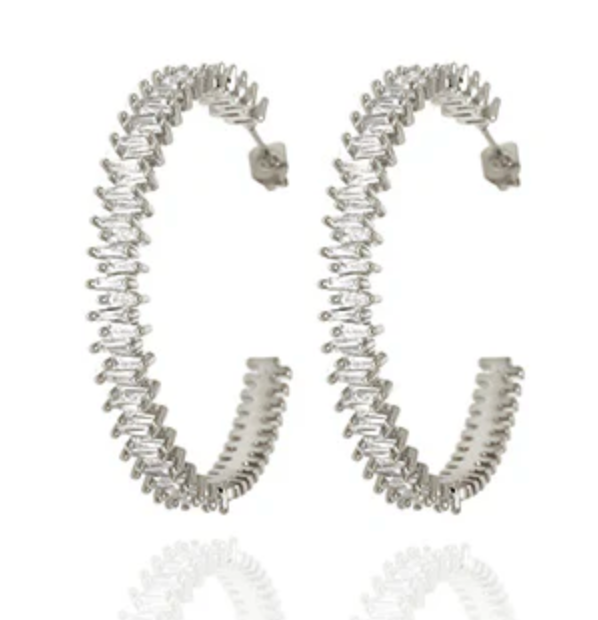 Ocean Drive Midi Hoop - Silver