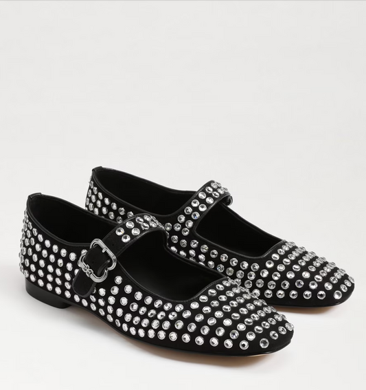 Sam Edelman Michaela Gem Mary Jane Flat - Black Suede