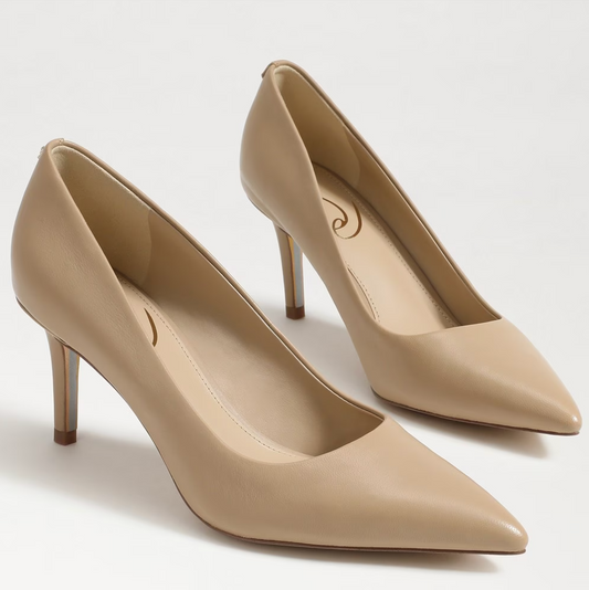 Sam Edelman Vienna Pointed Toe Heel - Soft Beige Leather