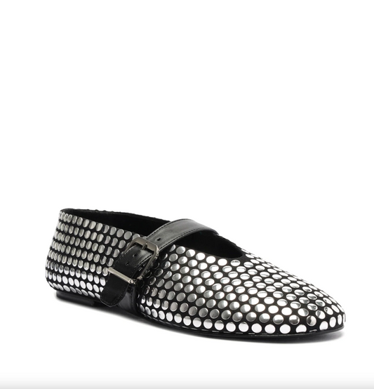 Schutz Eiza Studs Suede Flat - Black