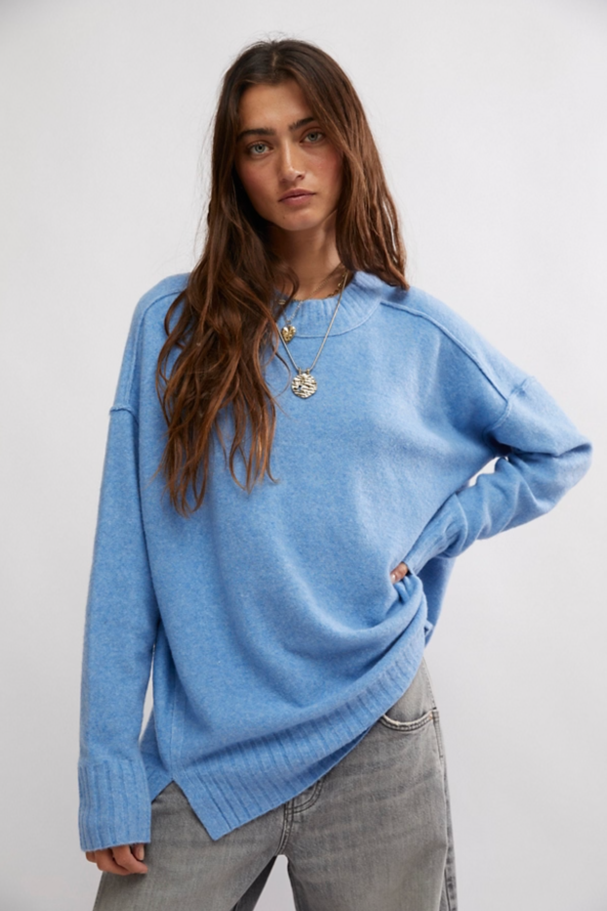 Free People Phoebe Pullover - Waterfall Heather