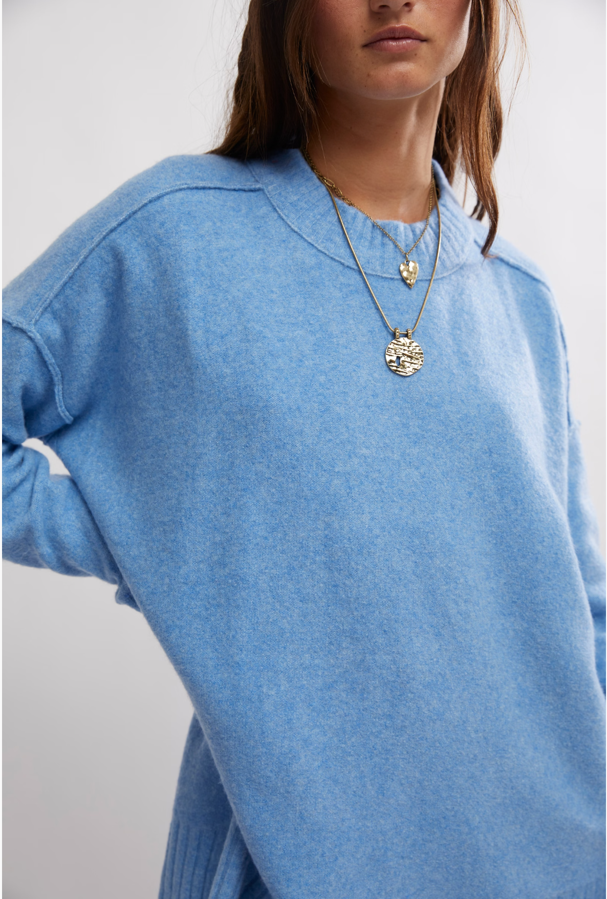 Free People Phoebe Pullover - Waterfall Heather