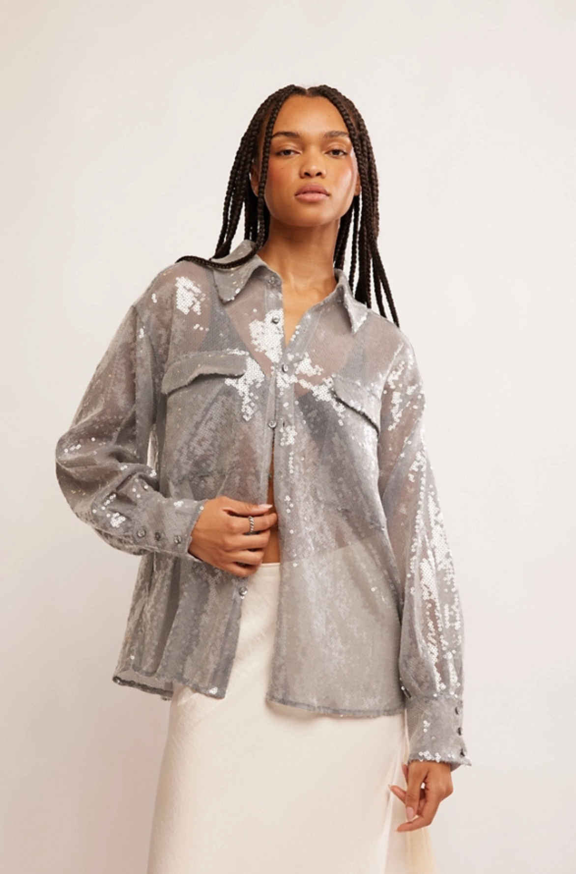 Free People Disco Margarita Buttondown Top - Rocket