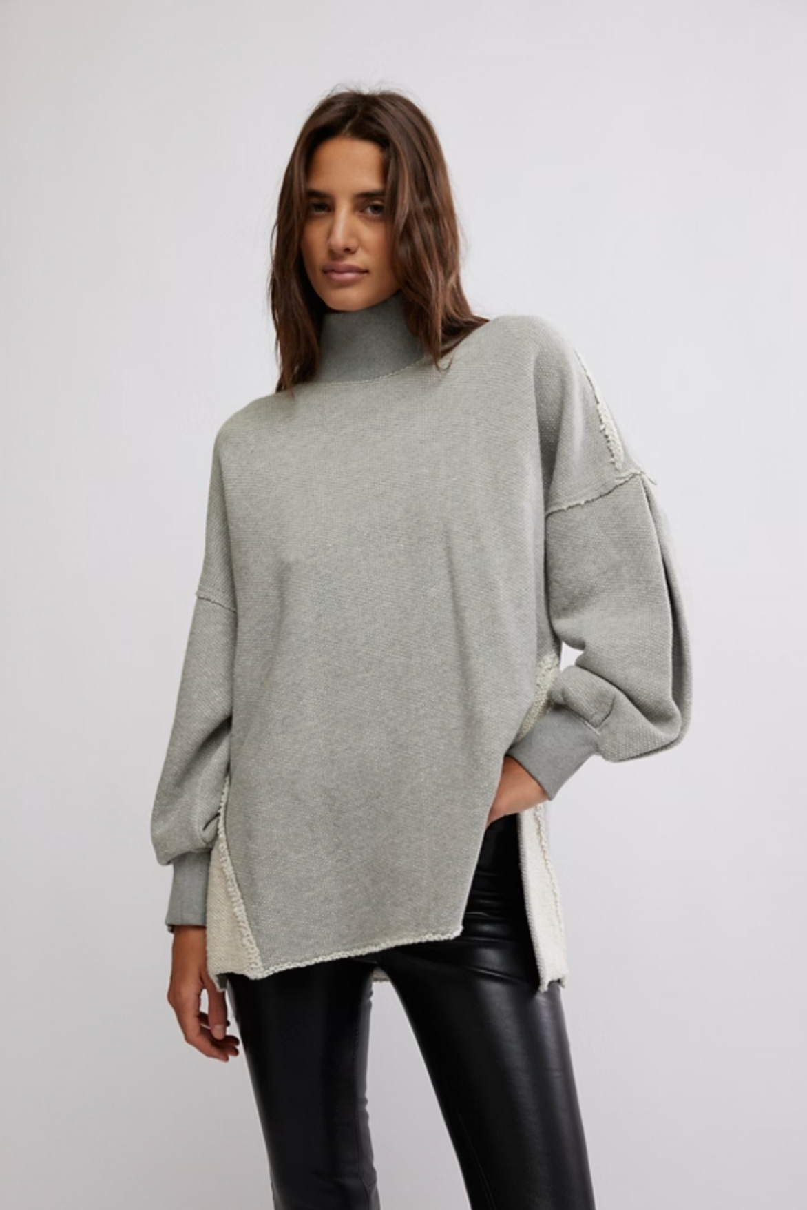 Free People Wonderful Pullover - Grey Heather