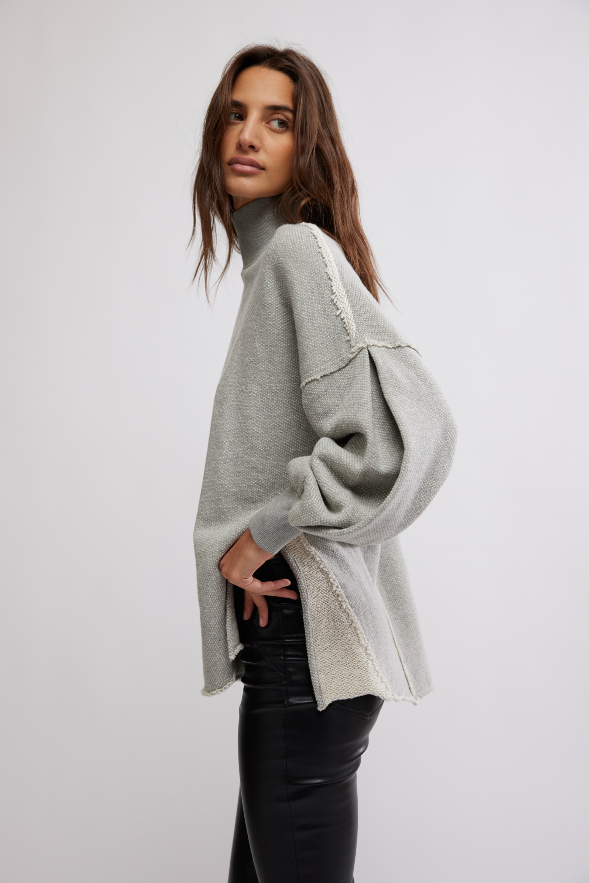 Free People Wonderful Pullover - Grey Heather