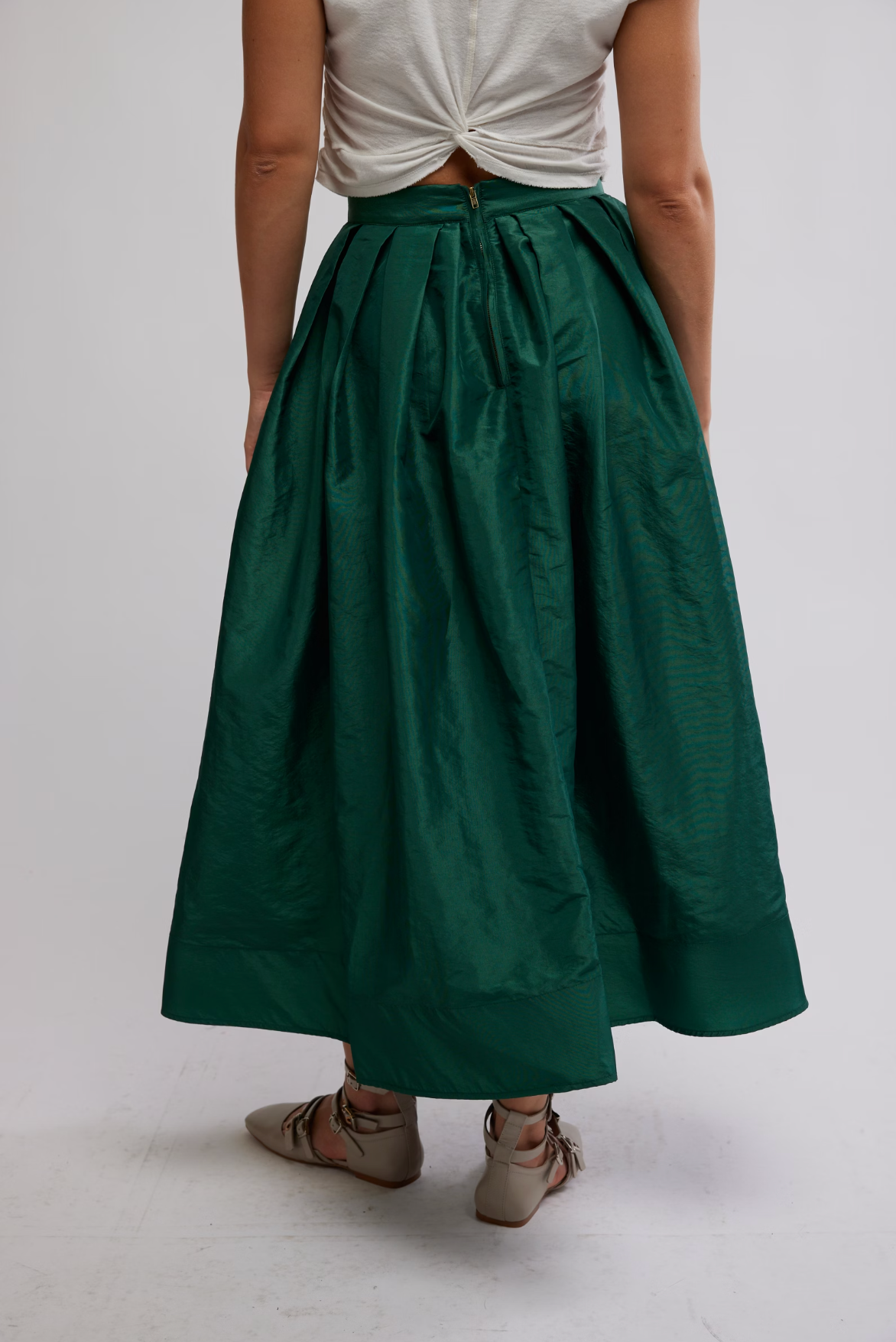 Free People Emilia Full Skirt - Uncut Emerald