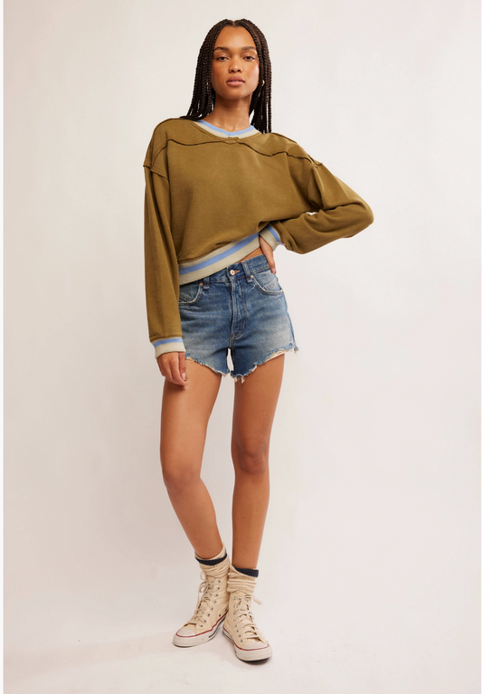 Free People Rio Sweatshirt - Seaweed Combo