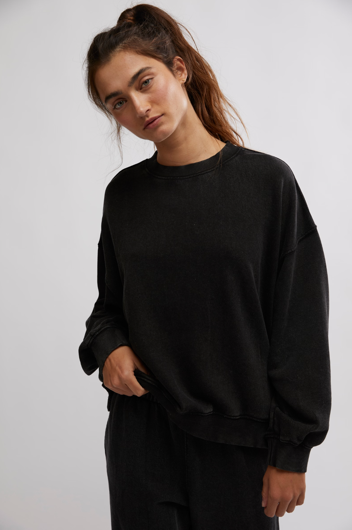 Free People All Star Solid Pullover - Black