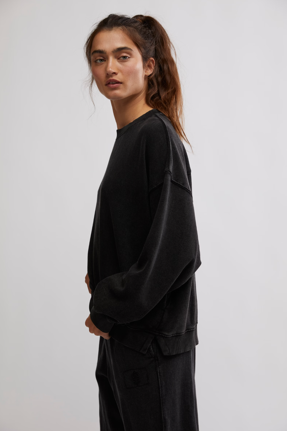 Free People All Star Solid Pullover - Black