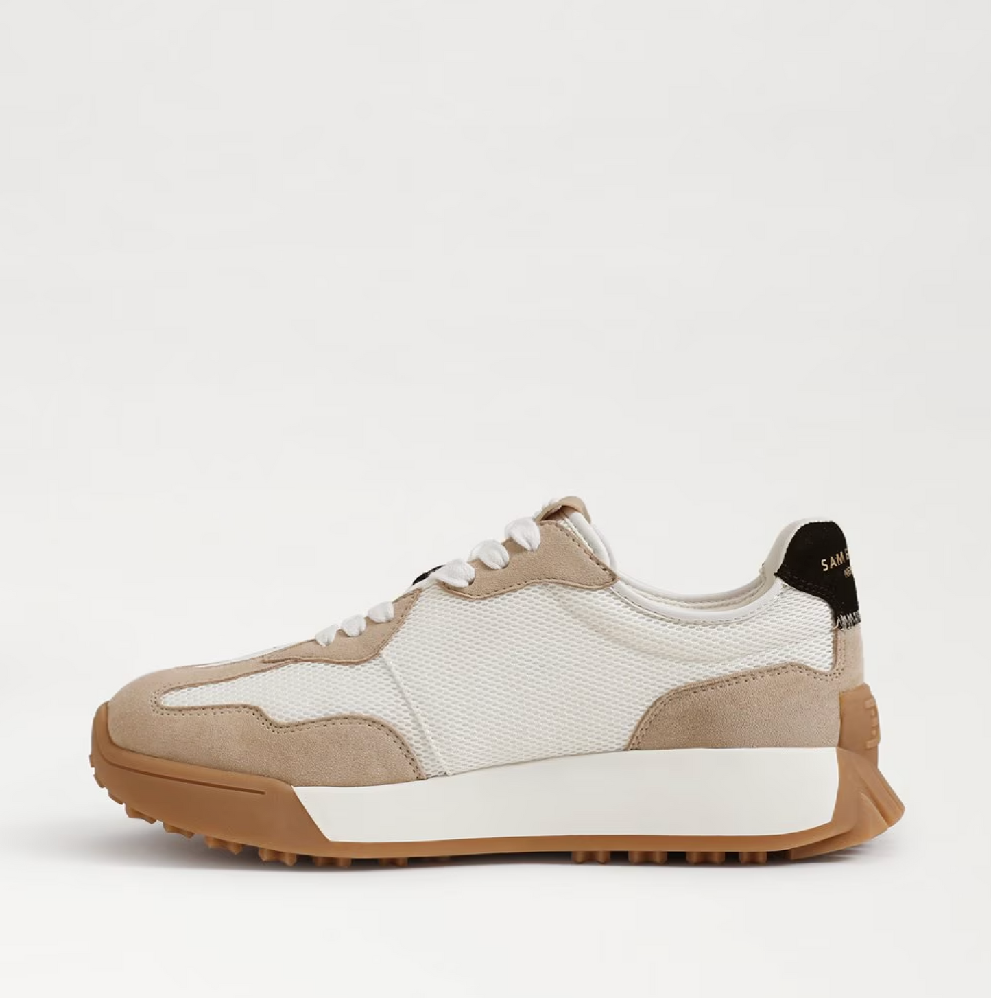 Sam Edelman Langley Lace Up Sneaker - White/Tan/Black Suede