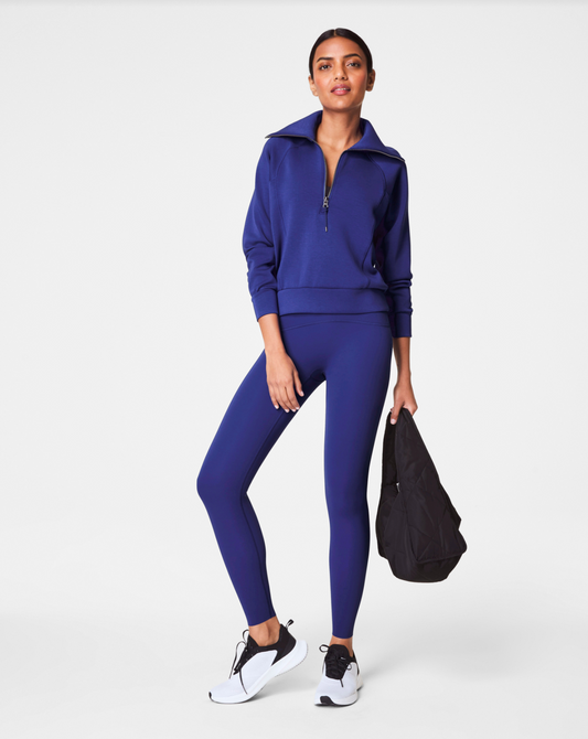 Spanx AirEssentials Half Zip Sweatshirt - Deep Azure