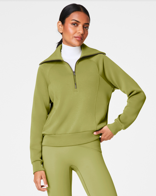 Spanx AirEssentials Half Zip Sweatshirt - Cypress