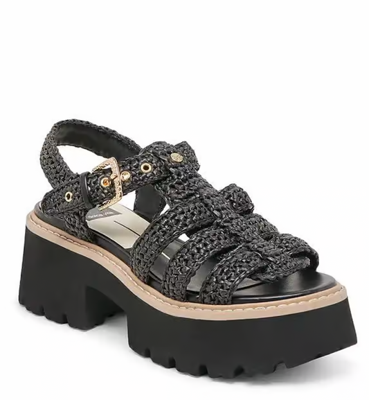 Dolce Vita Latice Fisherman Sandals - Onyx Knit