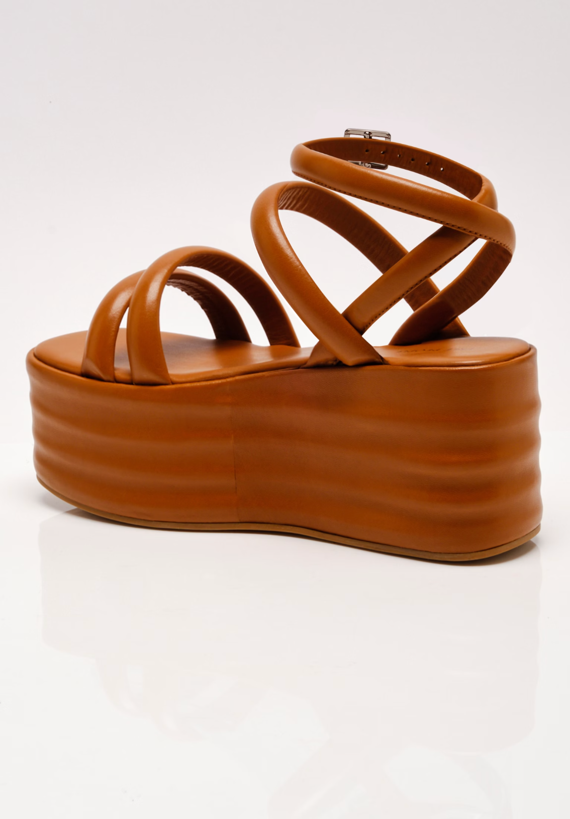 Free People Iris Flatform Sandals - Luggage Leather